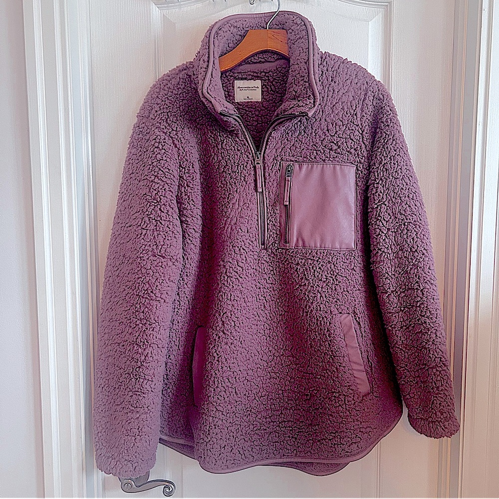 Abercrombie Woman Fleece Quarter Zip Pullover Sweatshirt Size XL